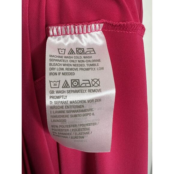 Susan Graver Women’s Liquid Knit Hot Pink Sleeveless Maxi Midi Dress Plus Sz 2X - Picture 4 of 5